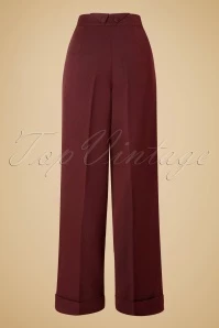40s Hidden Away Trousers In Burgundy 6 40s Hidden Away Trousers In Burgundy - Image 4