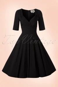 50s Trixie Doll Swing Dress In Black 6 50s Trixie Doll Swing Dress In Black - Image 4