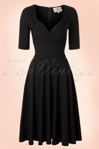 50s Trixie Doll Swing Dress In Black 3 50s Trixie Doll Swing Dress In Black