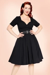 50s Trixie Doll Swing Dress In Black 10 50s Trixie Doll Swing Dress In Black - Image 8