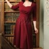 50s Ruby Swing Dress In Burgundy -King Louie Shop 100618 Vintage Chic Scuba Crepe Sweetheart Neckline Wine Red Dress 102 20 19596 20161026 01W category