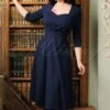 50s Ruby Swing Dress In Navy 2 50s Ruby Swing Dress In Navy -King Louie Shop 100620 Vintage Chic Scuba Crepe Sweetheart Neckline Navy Dress 102 20 19596 20161026 1W category