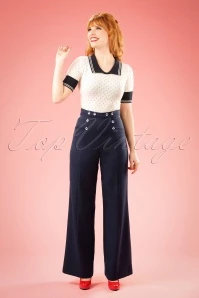 40s Stay Awhile Trousers In Navy