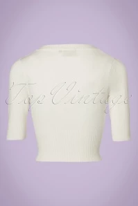 50s Overload Cardigan In Ivory White 6 50s Overload Cardigan In Ivory White - Image 4