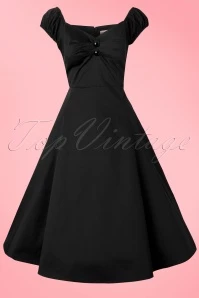 50s Dolores Doll Swing Dress In Black 6 50s Dolores Doll Swing Dress In Black - Image 4