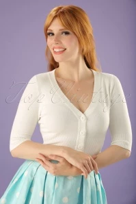 50s Overload Cardigan In Ivory White 5 50s Overload Cardigan In Ivory White - Image 3