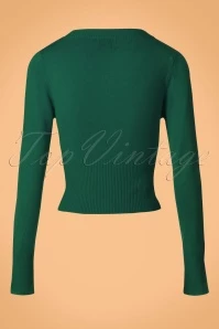 50s Dolly Cardigan In Dark Green 4 50s Dolly Cardigan In Dark Green - Image 2