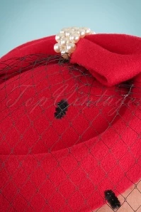 50s Judy Hat In Red 4 50s Judy Hat In Red - Image 2