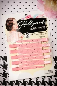 Vintage Hairstyling: Hollywood Duckbill Clipettes In Pink 3 Vintage Hairstyling: Hollywood Duckbill Clipettes In Pink
