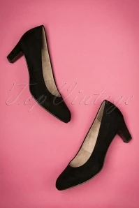 Tamaris 40s Sally Suedine Pumps In Black
