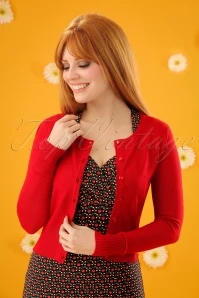 Bunny 50s Paloma Cardigan In Red