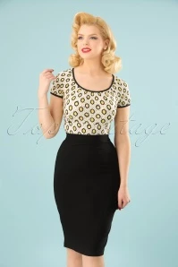 50s Polly Bengaline Skirt In Black