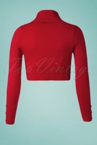 50s Jean Knitted Bolero In Red 5 50s Jean Knitted Bolero In Red - Image 3