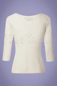 50s Pretty Illusion Top In Off White 5 50s Pretty Illusion Top In Off White - Image 3