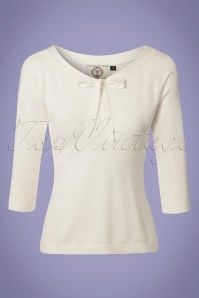 50s Pretty Illusion Top In Off White