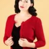 50s Jennie Cardigan In Red -King Louie Shop 140994 Mak Sweater Cropped Red Cardigan 140 20 23264 20170929 1 category
