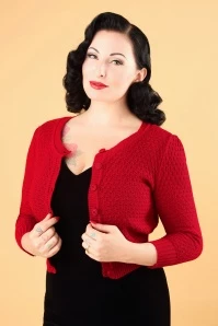 50s Jennie Cardigan In Red