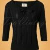 50s Belle Bow Pointelle Top In Black -King Louie Shop 141891 Banned Belle Bow Pointelle Top Black 26189 20180709 0002W category