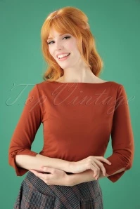 50s Oonagh Top In Brown