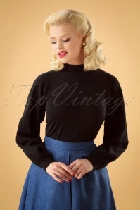 60s Victorian Pullover In Black