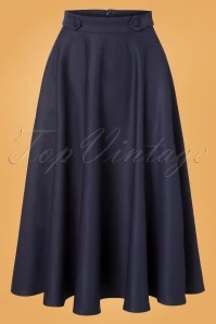 50s Di Di Swing Skirt In Night Blue