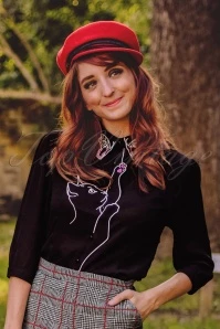 60s Snow Bird Blouse In Black