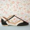 50s Parisienne T-Strap Flats In Black And Cream -King Louie Shop 149213 Charlie Stone 27861 Black Tstrap Ivory Parisi Flat 20190128 002W category