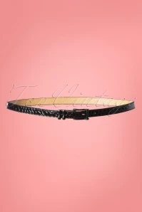 50s Cecile Belt In Crocodile Black