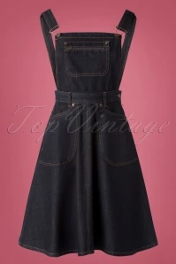 50s Rocking Rosie Jumper Skirt In Denim Blue