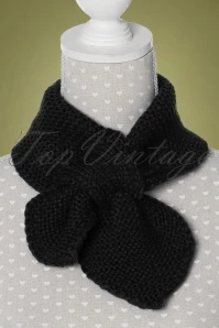 50s Fru Fru Knitted Scarf In Black 3 50s Fru Fru Knitted Scarf In Black