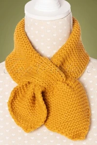 50s Fru Fru Knitted Scarf In Mustard 3 50s Fru Fru Knitted Scarf In Mustard
