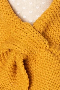 50s Fru Fru Knitted Scarf In Mustard 4 50s Fru Fru Knitted Scarf In Mustard - Image 2