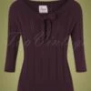 50s Belle Bow Pointelle Top In Aubergine 1 50s Belle Bow Pointelle Top In Aubergine -King Louie Shop 163289 Banned 30654 Belle Bow Pointelle Top AUbergine 20190626 004W category