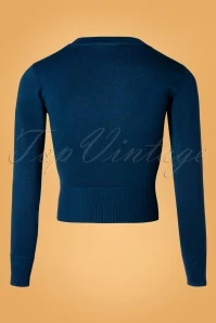 Vixen 50s Ginny Woodland Cardigan In Blue 4 Vixen 50s Ginny Woodland Cardigan In Blue - Image 2