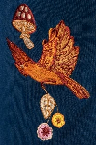 Vixen 50s Ginny Woodland Cardigan In Blue 5 Vixen 50s Ginny Woodland Cardigan In Blue - Image 3