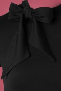 Vixen 50s Josie Tie Neck Top In Black 5 Vixen 50s Josie Tie Neck Top In Black - Image 3