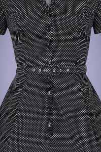 50s Caterina Mini Polka Dot Swing Dress In Black 5 50s Caterina Mini Polka Dot Swing Dress In Black - Image 3
