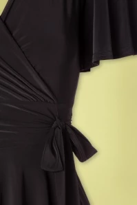 40s Irene Cross Over Swing Dress In Black 6 40s Irene Cross Over Swing Dress In Black - Image 4