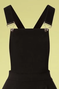 50s Kayden Overalls Swing Dress In Black 5 50s Kayden Overalls Swing Dress In Black - Image 3