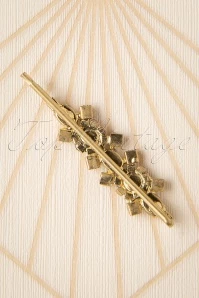 Deco Crystal Stone Hair Pin In Gold 4 Deco Crystal Stone Hair Pin In Gold - Image 2