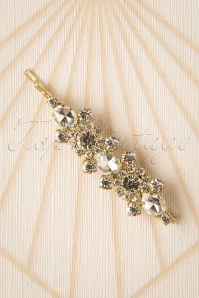 Deco Crystal Stone Hair Pin In Gold 3 Deco Crystal Stone Hair Pin In Gold