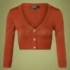 50s Shela Cropped Cardigan In Dusty Orange