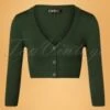 50s Shela Cropped Cardigan In Hunter Green