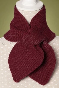 50s Fru Fru Knitted Scarf In Burgundy