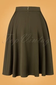 50s Foxy Swing Skirt In Khaki 5 50s Foxy Swing Skirt In Khaki - Image 3