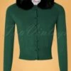 40s April Fluffy Bow Cardigan In Dark Green -King Louie Shop 186688 Banned 34596 Cardigan Long Sleeves Red 20200512 001W category