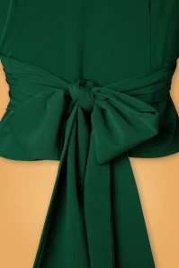 50s Darla Wrap Blouse In Green 6 50s Darla Wrap Blouse In Green - Image 4