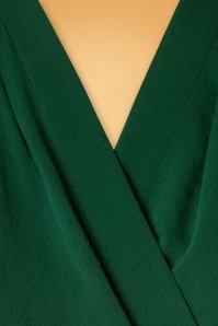 50s Darla Wrap Blouse In Green 5 50s Darla Wrap Blouse In Green - Image 3