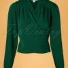 50s Darla Wrap Blouse In Green -King Louie Shop 189668 Rock N Romance 36584 Wraptop Green Biow 11112020 003W category