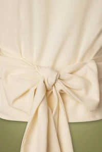 50s Darla Wrap Blouse In Antique White 6 50s Darla Wrap Blouse In Antique White - Image 4